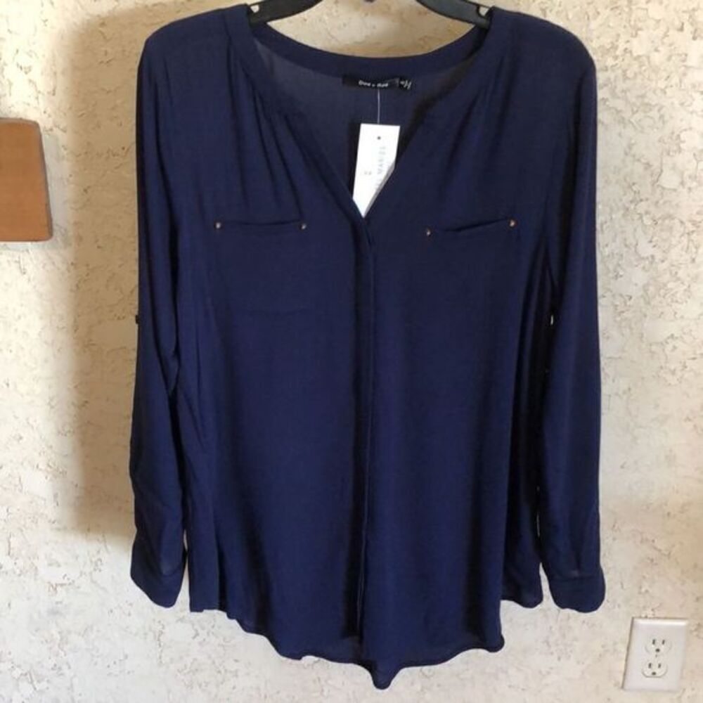 NWT Doe & Rae Blue Blouse